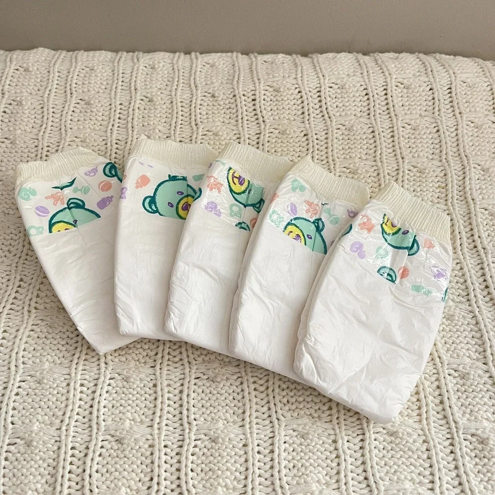 Wonderdry Vintage Bear Plastic Diapers Sz SMALL Diapers Pack Of 36 New Born 14lb